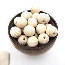10 piezas/50 piezas/100 piezas/150 piezas/200 piezas Cuentas de madera naturales, cuentas espaciadoras de madera retorcidas redondas para manualidades de joyería DIY, accesorios de artesanía - Multicolor - Ver 6