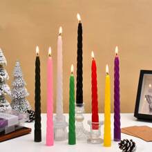 4pcs 8 Inch 10 Inch Classic Color Thread Twist Long Rod Candle Wholesale Household Creative Smokeless Twist Twist Styling Rod Wax