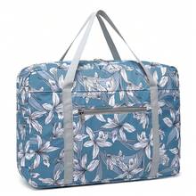 Foldable Waterproof Travel Bag Unisex Lightweight Cabin Luggage Gym Tote Weekend Holdall Carry On Handbag For Men And Women Holidays And Gifts - Blue-flowers - View 3