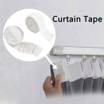 10Meters/10.9Yards Pleat Curtain Header Tape Detachable Curtain Header Tape For Light Curtains Window Curtain Door Curtain And Shower Curtain Heading Deep Pinch Pleat White Tape