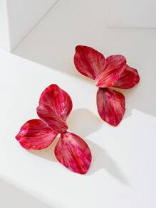 1 paire de boucles d'oreilles en or avec tulipe émaillée peinte à la main avec effet de goutte d'huile. Cadeau surprise pour un port quotidien, les fêtes, l'anniversaire, la fête des mères, la petite amie ou la fille.