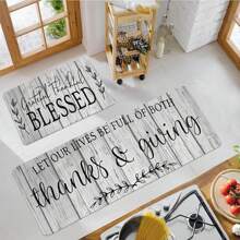 1/2 Pieces Stylish Monogrammed Kitchen Mat, Soft And Comfortable Mat, Non-Slip Kitchen Rug Set For Kitchen, Living Room, Bedroom, Kitchen Hallway, Laundry Room, Machine Washable Rug. Hot
