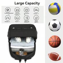 Football Backpack With Ball Holder And Shoe Compartment, Sports Gear Bag Suitable For Basketball, Volleyball