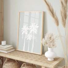 1pc Boho Beach Theme Wall Art, Summer Palm Tree Print Canvas Painting, Coastal Scenery Poster, Tropical Decor, Suitable For Bar Cart, Living Room, Bedroom, Gift For Her, Frameless Or Framed Options - Multicolor - View 3