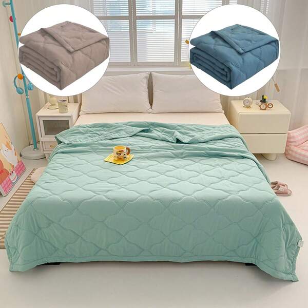 1pc Skin-Friendly Soft And Comfortable Minimalist Style Multicolor Summer Quilt/Summer Comforter/Thin Quilt Suitable For Family Bedroom Living Room Office