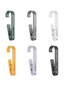 2pcs Large Laundry Clothes Clip Towel Clip, Multi-Purpose Clothes Clip Hook, Sturdy Plastic Clothes Hanger. The S Hook Is Suitable For Clothing Stores, Home Offices, Workshops, And Clothespins. Bathroom Hanging Clip, Storage Clip, Curtain Clip, Balcony Drying Clip. Bathroom Storage And Organization. - Multicolor - View 9