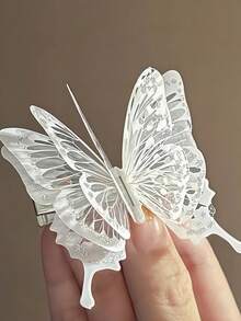 2 件套精致高端蝴蝶亚克力发夹，优雅侧发饰品爪夹发夹发夹 - 彩色 - 查看 6