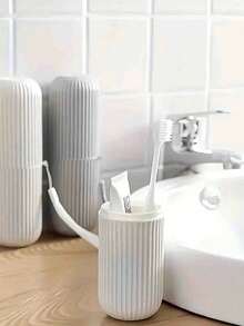 1pc Portable Travel Toothbrush Case With Toothpaste Holder - Compact, Hygienic, Durable - Perfect For Camping And Traveling, Easy To Carry Travel Must Have The Design - Multicolor - View 15