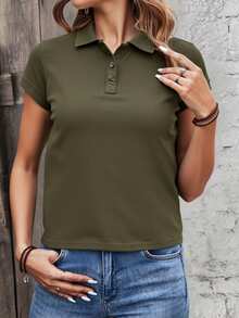 Women T-Shirts - Olive Green - View 3