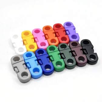 20个/包 彩色塑料侧开扣 迷你伞绳 手链扣 适用于相机带 宠物项圈 背包配件