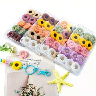 5/15 件雏菊硅胶珠，多种颜色，20 毫米，适用于 DIY 笔珠、手链、项链、钥匙扣和其他配饰
