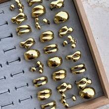 9 件金属多形状戒指套装，适合女性日常佩戴、派对和节日礼物（混合装，无盒） - 金色 - 查看 3