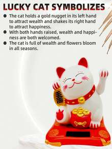1 件迷你 2.5 英寸招财猫摆件，适合居家、车内、商务开业、节日礼物的风水装饰 - 2.5吋搖手招財貓 - 查看 6