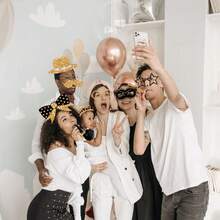 30 de recuzită pentru cabină foto neagră și aurie, accesorii pentru cutie foto, decor pentru cabină foto de petrecere pentru nuntă, decor pentru masă, ziua de naștere, carnaval tematic, decorare petrecere, întâlnire și orice eveniment foto, recuzita noastră foto pentru petrecere va crea o atmosferă distractivă de petrecere. - Multicolor - Vizualizare 5