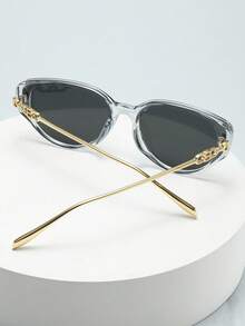 1 件女士铆钉猫眼镜框高品质简约眼镜，适合驾驶、休闲、旅行、派对、日常佩戴