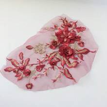 3D花朵串珠蕾丝面料贴花刺绣缝纫补丁适用于婚礼晚礼服服装补丁剪贴簿