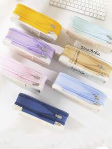 Estuche para lápices de gran capacidad en color negro, adecuado para estudiantes, artículos de papelería, vuelta al colegio, mochila - Negro - Ver 5