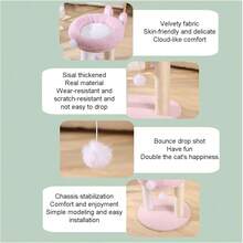 2025 Hottt New Arrivals:Cat Tree Rabbit Ear Cat Climbing Frame Three-Tier Cat Litter One Cat Frame Cat Toy Cat Scratching Post Pet Spli Cat Activiti Furniture For CatsParentOne Color - Bildfarbe - View 5