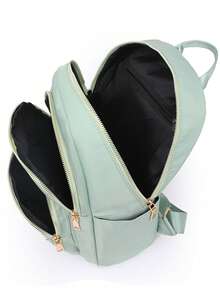 Women's Fashion Versatile Large Capacity Backpack With Rivets, Shoulder Bag For Commuting, Students, Moms - Green - View 6