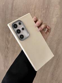 极简时尚白色、灰色、黑色仿皮纹理手机壳，防指纹、防水、防汗，超薄柔软触感，手机保护套，兼容三星、 17 Pro Max、13/14/15/16/16 Plus/16 Pro Max - 白色 - 查看 9