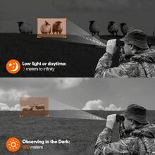GTMEDIA N4 Night Vision Binoculars 300m Range, 5X Zoom, 1080P HD Video, Rechargeable Battery, 7-Level Infrared Adjustable For Outdoor Hunting & Wildlife Observation - Black - View 8