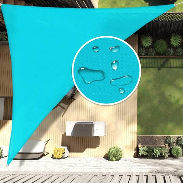 1pc Waterproof Sun Shade Sail, Right Triangle 95% UV Block Canopy Shade Cloth, Outdoor Awning Cover For Pool Patio Garden Backyard (Blue)
