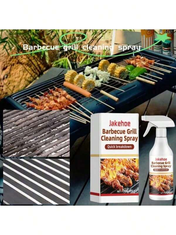 Spray limpiador de parrilla para barbacoa - Limpiador portátil de parrillas para exteriores para desengrasar y eliminar manchas