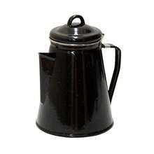 Enamel Percolator Coffee Pot 8 Cup Black Steel - asPic - View 1