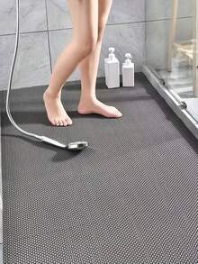 1pc Hollow Design Outdoor Commercial Bathroom Anti-Slip Mat, Thick Entry Kitchen Floor Mat, Shower Bathroom Toilet Anti-Slip Pad Bathroom Decor Fall Decor Back To School - Grey - View 2