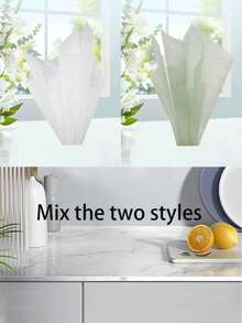 40 件/包小号一次性牛奶玫瑰花束包装纸，插花包装材料，优雅简约的花卉衬里