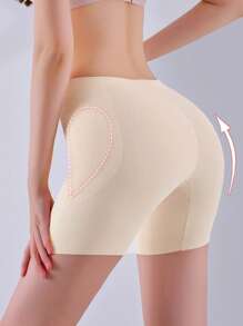 Shorts modeladores sem costura femininos com almofadas removíveis para bumbum e quadril, cintura alta, controle de barriga, modelador de seda gelada