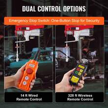 Electric Hoist, 2200 Lbs 120V Electric Winch With 328 Ft Wireless & 14 Ft Wired Remote Control, 40 Ft Single Cable Lifting Height, Single/Double Slings, Lift Hoist For Garage Warehouse Factory - US A Type Plug(110-127V) - View 4
