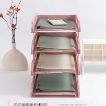 Multi-Layer Horizontal File Organizer, Large Capacity Storage For Documents, Contracts, Files, Various Colors, Desktop Office Necessity