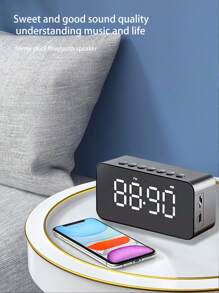 Reloj despertador digital de mesa con espejo LED, altavoz Bluetooth inalámbrico, amplificador de sonido estéreo para teléfono, decoración de habitación
