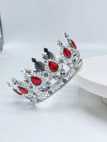 1pc Shiny Metallic Zinc Alloy Crown, Ladies Tiara Decor, Suitable For Birthday, Wedding, Valentine's Day, Bachelorette Party, Party Decoration, Birthday Gift, Wedding Gift, Christmas Gift Costume Crown Hair Garland Headpiece, Tiara Crown