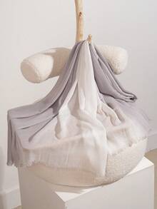 1PC 75*185cm Solid Color Gradual Change Short Tassel Scarf Shawls And Wraps Summer Soft Lightweight Multi-Functional Accessories Large Over Size Silky Feeling Unisex Evening Dresses Party Travel Office Wedding Evening Dresses Gift - Scarf - View 10