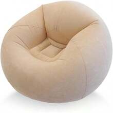 45x45x28 Inflatable Beanless Bean Bag Chair Lounge Sofa - Black - Beige - View 2