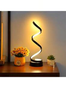1pc Adjustable 3-Color Spiral Desk Lamp, USB Powered, Suitable For Office, Bedroom, Living Room, Great Gift For Friends - Snake - View 3
