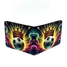 Portofel cool pentru băieți Portofele durabile din material textil Suport pentru numerar pentru card de credit Portofele estetice Kawaii drăguțe cu fereastră de identificare cu buzunar pentru monede pentru băieți adolescent băieți bărbați tineri băieți băieți adolescent (imprimat fotbal)