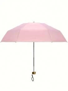 Paraguas compacto y plegable para jóvenes con protección UPF50+: Estructura de 5 varillas, apertura manual, tela de impacto 210T, mango de plástico, armazón de hierro. Paraguas mini portátil y de moda para protección solar, en múltiples colores, regalo para el Día de la Madre.
