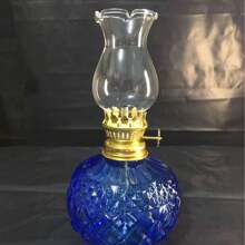 Exquisite Retro Glass Oil Lamp Thickened Without Tilting Artificially Blown Embossed Lampshade Glass Lamp