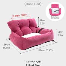 Dog Carrier Car Seat For Dogs & Cats - Travel Carrier With Safety Hook & Buckle, Handheld/Shoulder Strap, Corduroy Fabric, Fits Car Front/Back Seat, Multi-Scene Use (Cafe/Park/Outdoor) - Multicolor - View 20