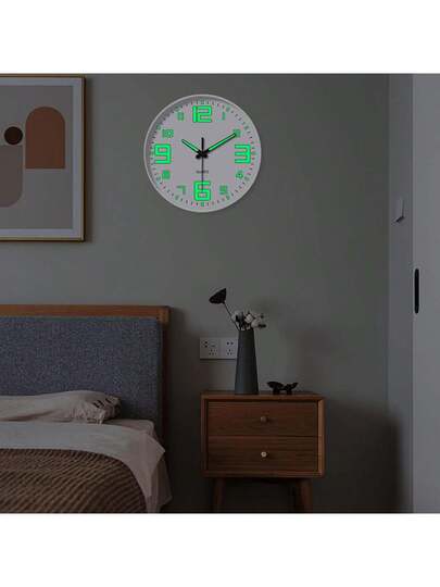 Glow In The Dark Wand Clock, Creative Silent Living Room Bedroom, Home Kitchen, Office Easter Friend "10" 12 "(No Battery) (Needs To Absorb Enough Verlichting Energy Shine) view 9