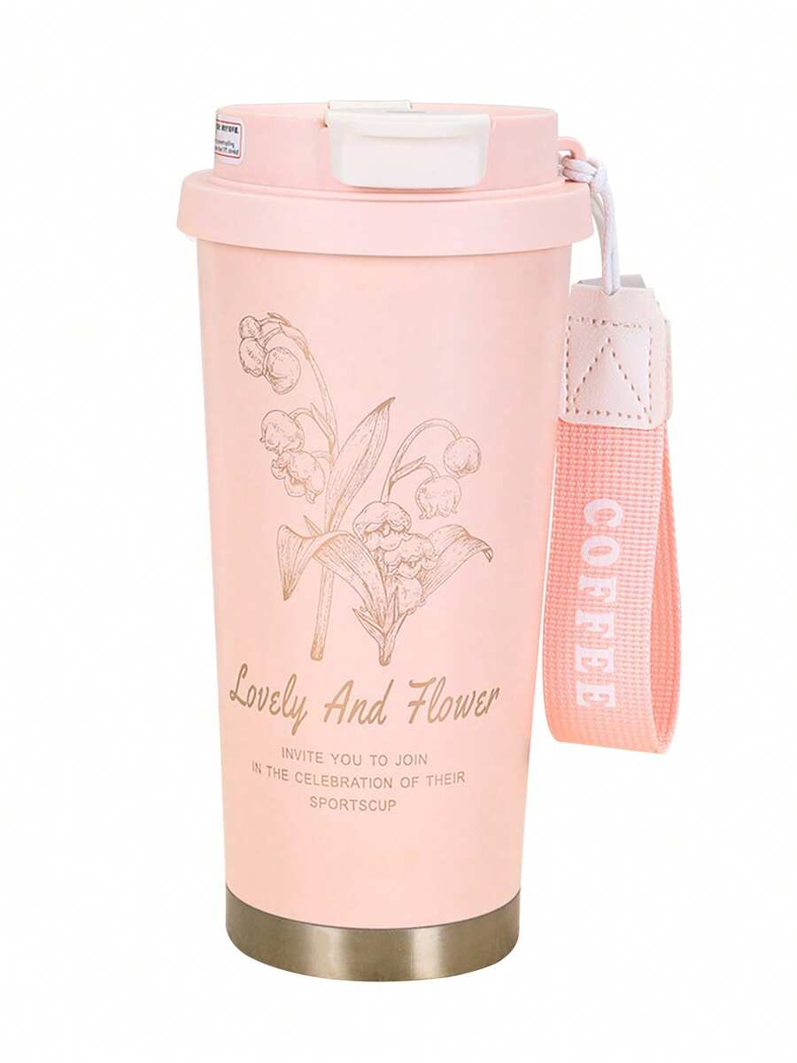 1 cốc cà phê du lịch cách nhiệt bằng thép không gỉ 500ml họa tiết hoa, giữ nóng hoặc lạnh đến 12 giờ, thiết kế nắp kép, chống rò rỉ, tiện lợi mang theo, món quà lý tưởng cho phụ nữ, nam giới hoặc các cặp đôi, hoàn hảo cho văn phòng hoặc các hoạt động ngoài trời.