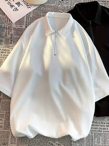 Men Plus Size Polo Shirts - White - View 4