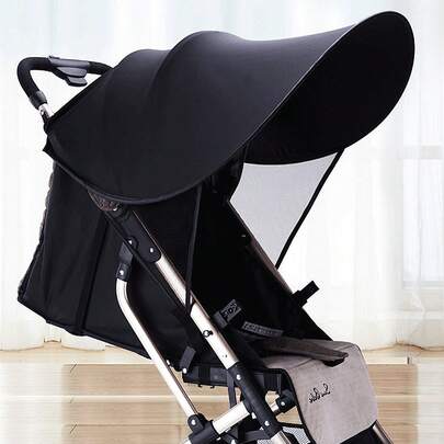 1 chiếc xe đẩy trẻ em cỡ lớn có mái che nắng, tấm che nắng chống tia UV, chặn ánh sáng ô tô hai chiều phổ thông