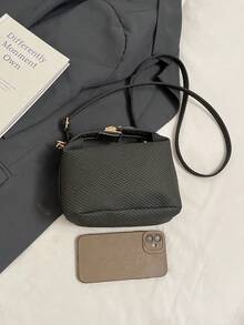 Koreanischer Stil Sommer Lock Mini Tasche für Damen, Lässig Handtasche, Umhängetasche, Umhängetasche - Schwarz - Übersicht 9