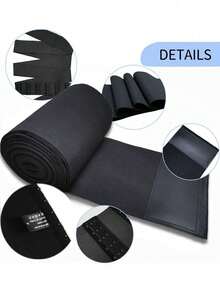 女士多规则腰部训练器绷带包裹式修身腰带长躯干腹部包裹腹部塑身腰部修身腰带 - 黑色 - 查看 6