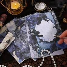 Rose Story Vintage Dark Gothic Scrapbooking Material Pack,School Supplies,Back To School