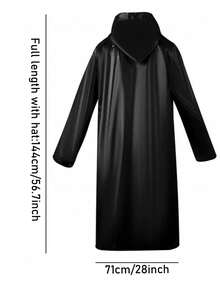 1pc,Raincoat, Reusable Adult Poncho, Portable EVA, Foldable Rainproof Jacket With Hood And Drawstring For Men And Women